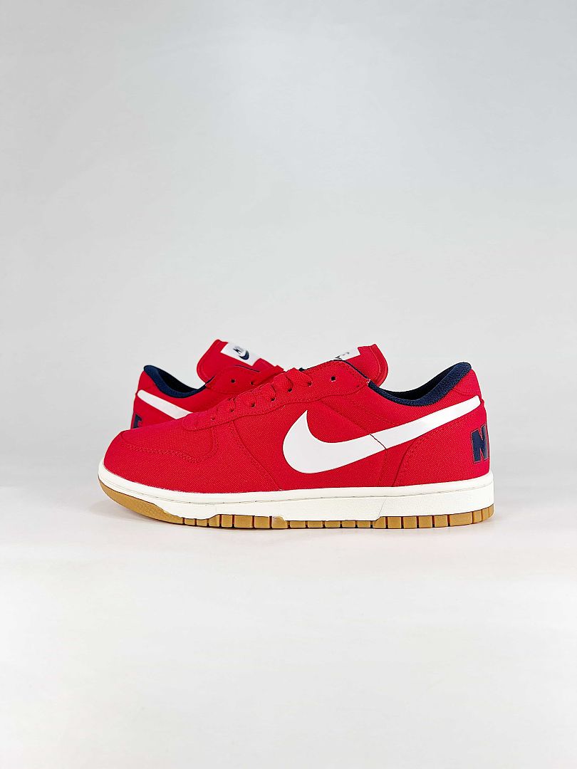 Nike Big Lux 854166-600 Contrast Swoosh Sneakers Red White Gum
