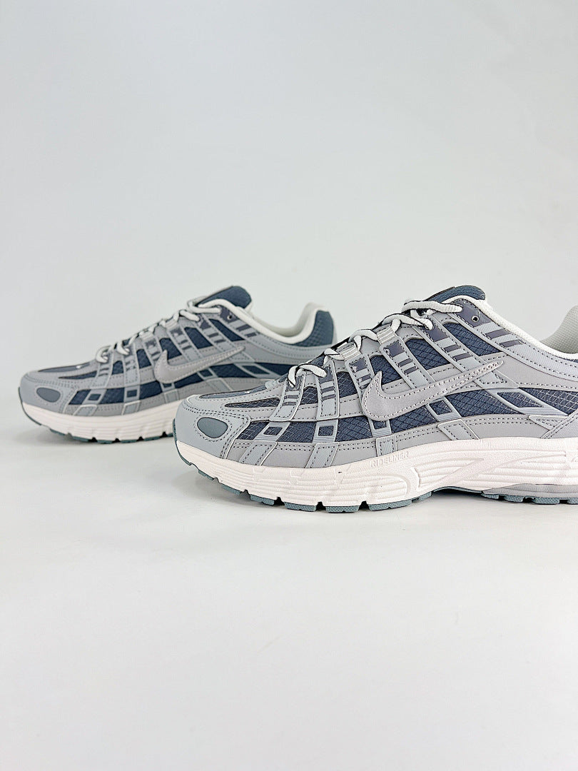 Nike P6000 White Light Grey Navy Retro Running Inspired Lifestyle Sneakers