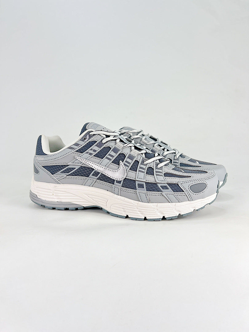 Nike P6000 White Light Grey Navy Retro Running Inspired Lifestyle Sneakers