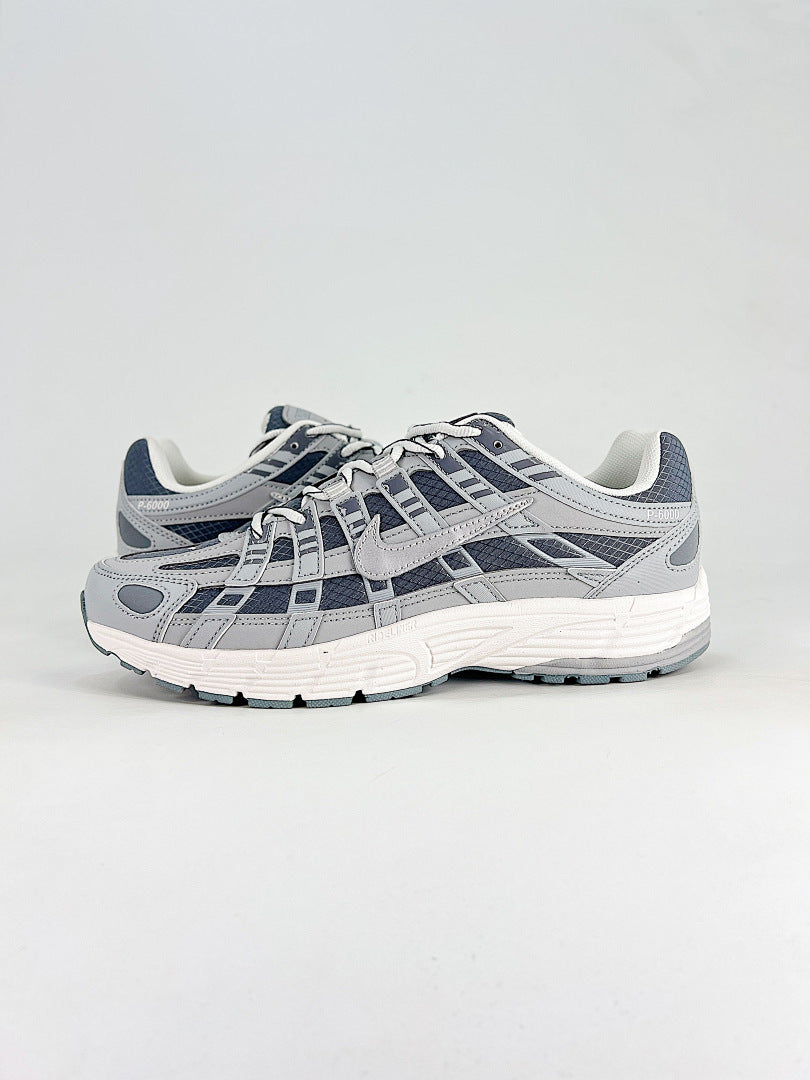 Nike P6000 White Light Grey Navy Retro Running Inspired Lifestyle Sneakers