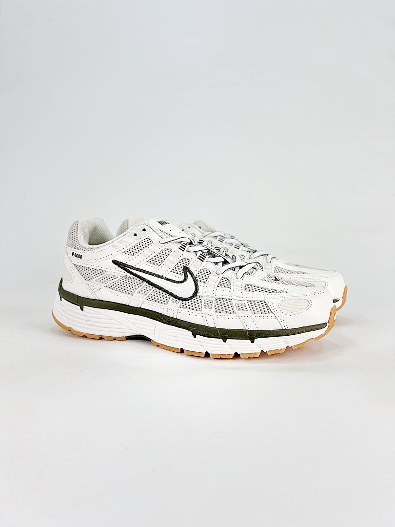 Nike P6000 BV1021016 White Black Olive Retro Running Inspired Lifestyle Sneakers