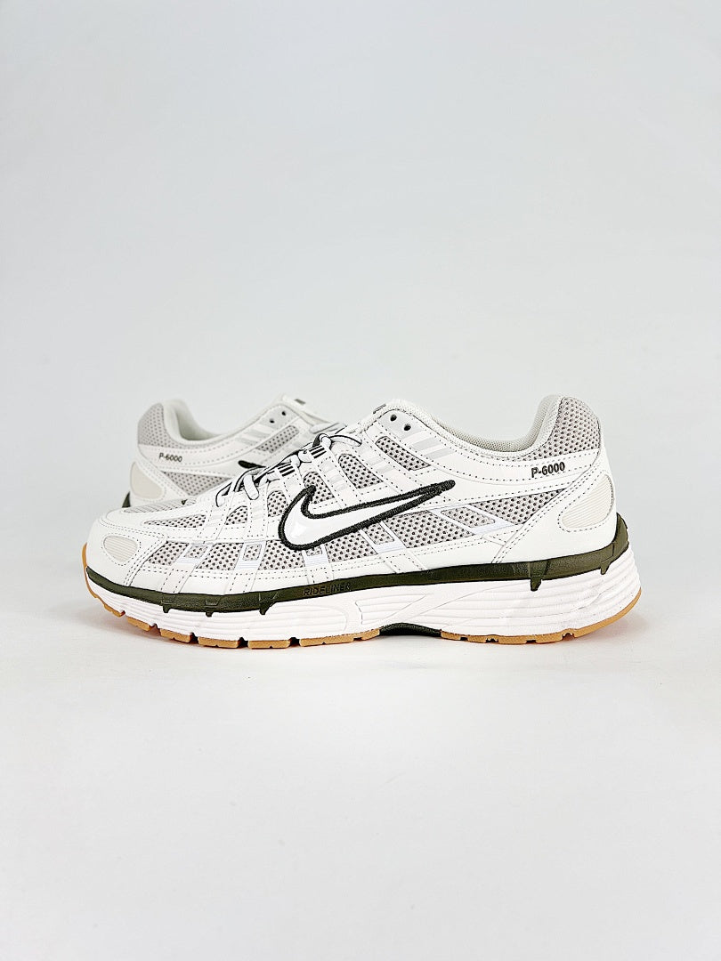 Nike P6000 BV1021016 White Black Olive Retro Running Inspired Lifestyle Sneakers