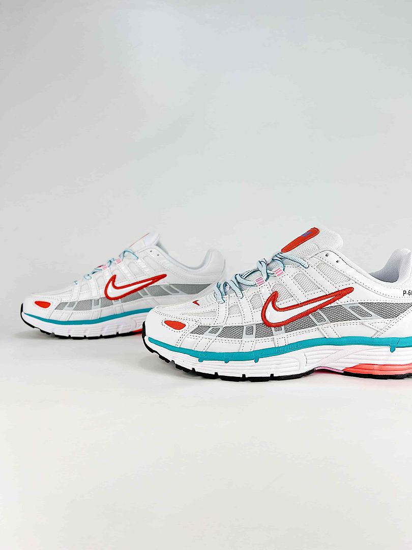 Nike P6000 BV1021105 White Red Aqua Retro Running Inspired Lifestyle Sneakers