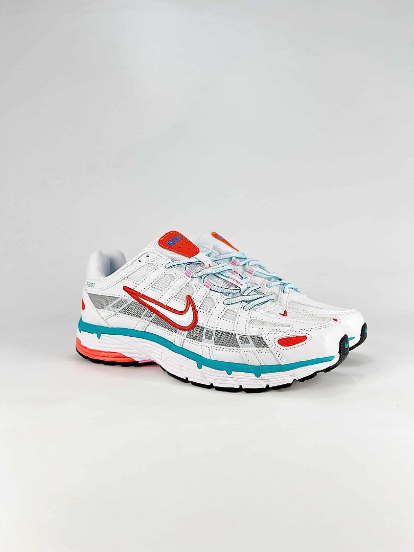Nike P6000 BV1021105 White Red Aqua Retro Running Inspired Lifestyle Sneakers