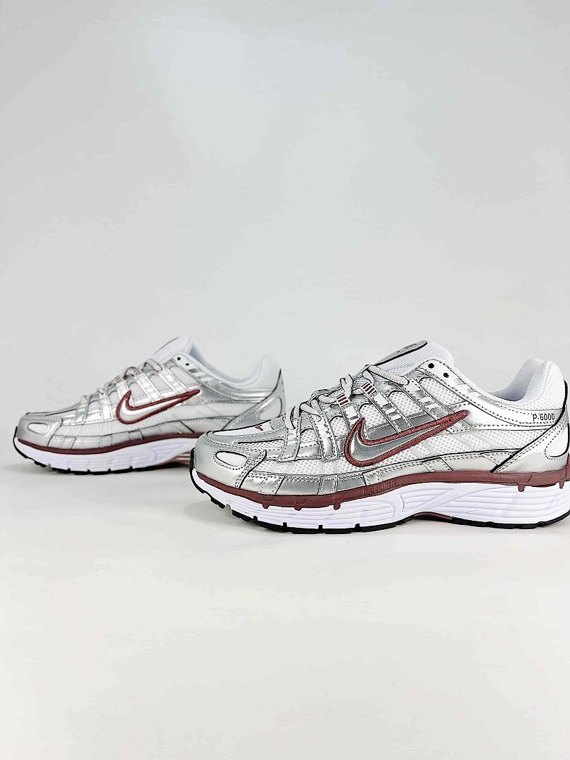 Nike P6000 BV1021110 White Grey Burgundy Retro Running Inspired Lifestyle Sneakers