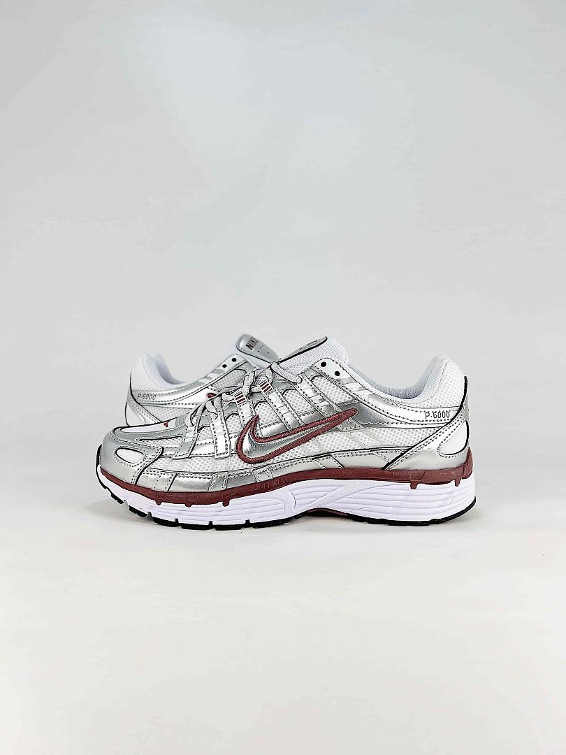 Nike P6000 BV1021110 White Grey Burgundy Retro Running Inspired Lifestyle Sneakers