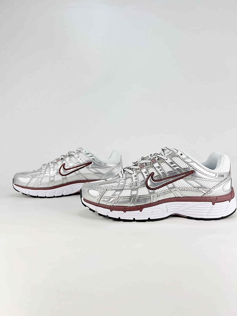 Nike P6000 BV1021110 White Grey Burgundy Retro Running Inspired Lifestyle Sneakers
