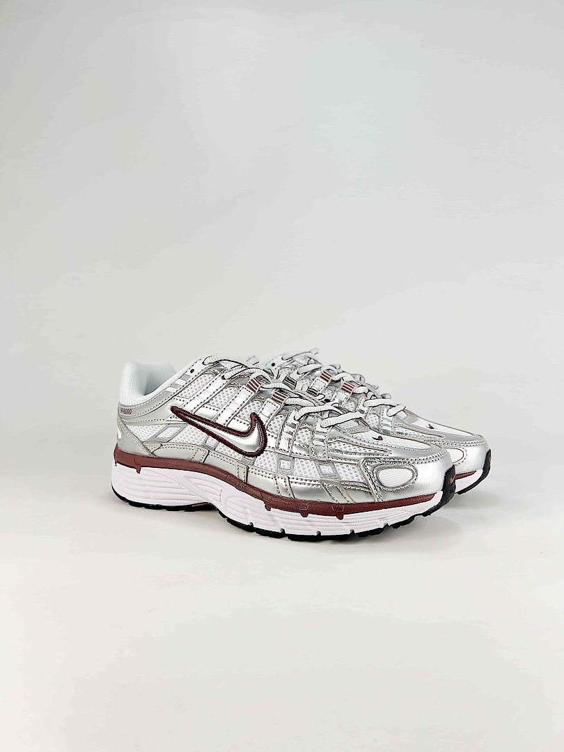 Nike P6000 BV1021110 White Grey Burgundy Retro Running Inspired Lifestyle Sneakers