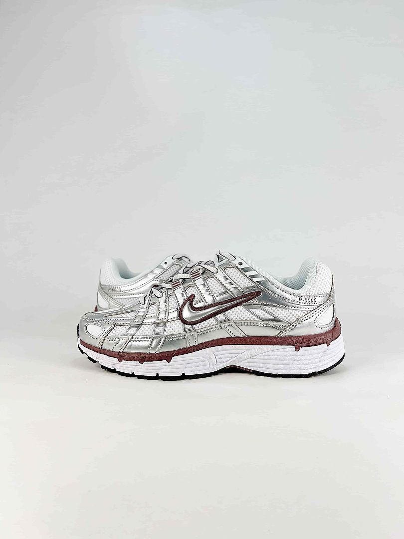 Nike P6000 BV1021110 White Grey Burgundy Retro Running Inspired Lifestyle Sneakers