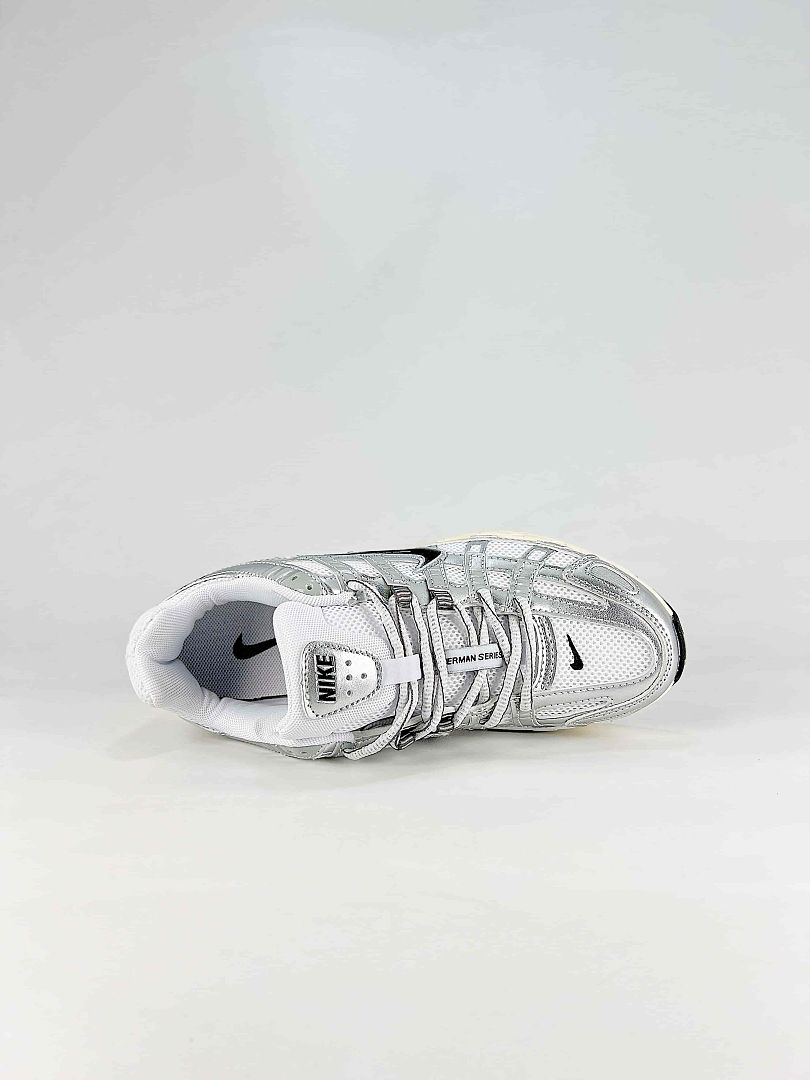Nike P6000 CD6404105 White Black Metallic Silver Retro Running Inspired Lifestyle Sneakers