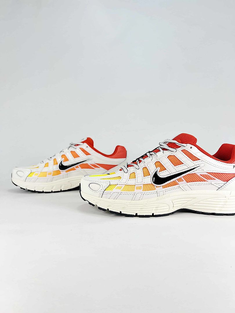 Nike P6000 CD6404108 White Black Orange Volt Retro Running Inspired Lifestyle Sneakers
