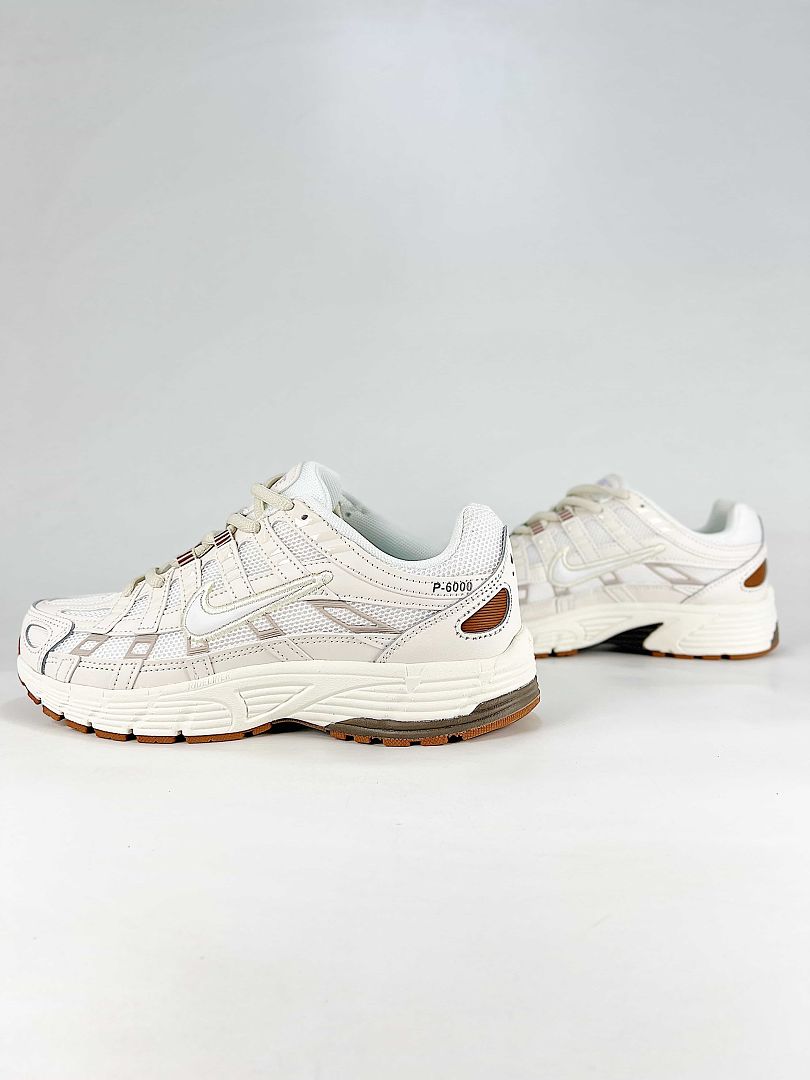 Nike P6000 CD6404606 Sail Light Orewood Brown Team Orange Retro Running Inspired Lifestyle Sneakers
