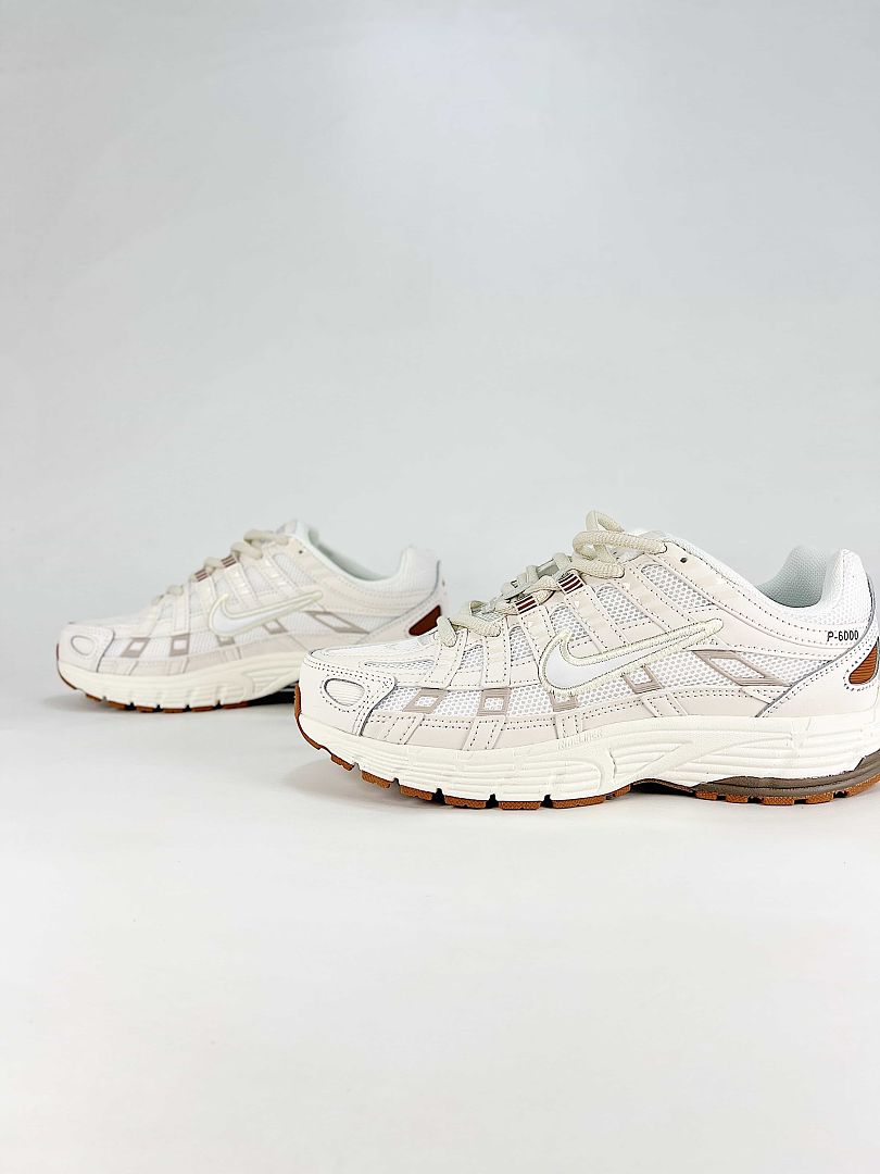 Nike P6000 CD6404606 Sail Light Orewood Brown Team Orange Retro Running Inspired Lifestyle Sneakers