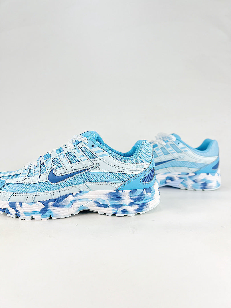 Nike P6000 CD6404608 White Blue Retro Running Inspired Lifestyle Sneakers