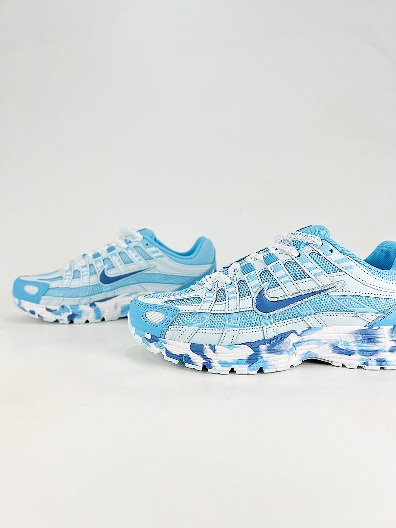 Nike P6000 CD6404608 White Blue Retro Running Inspired Lifestyle Sneakers