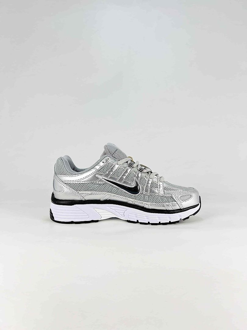 Nike P6000 FD9876101 White Black Metallic Silver Retro Running Inspired Lifestyle Sneakers