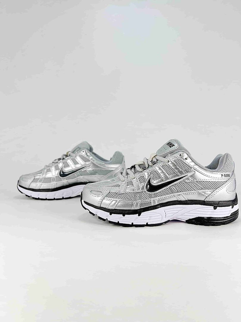 Nike P6000 FD9876101 White Black Metallic Silver Retro Running Inspired Lifestyle Sneakers