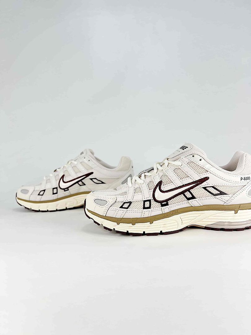 Nike P6000 HF0728201 White Black Brown Retro Running Inspired Lifestyle Sneakers