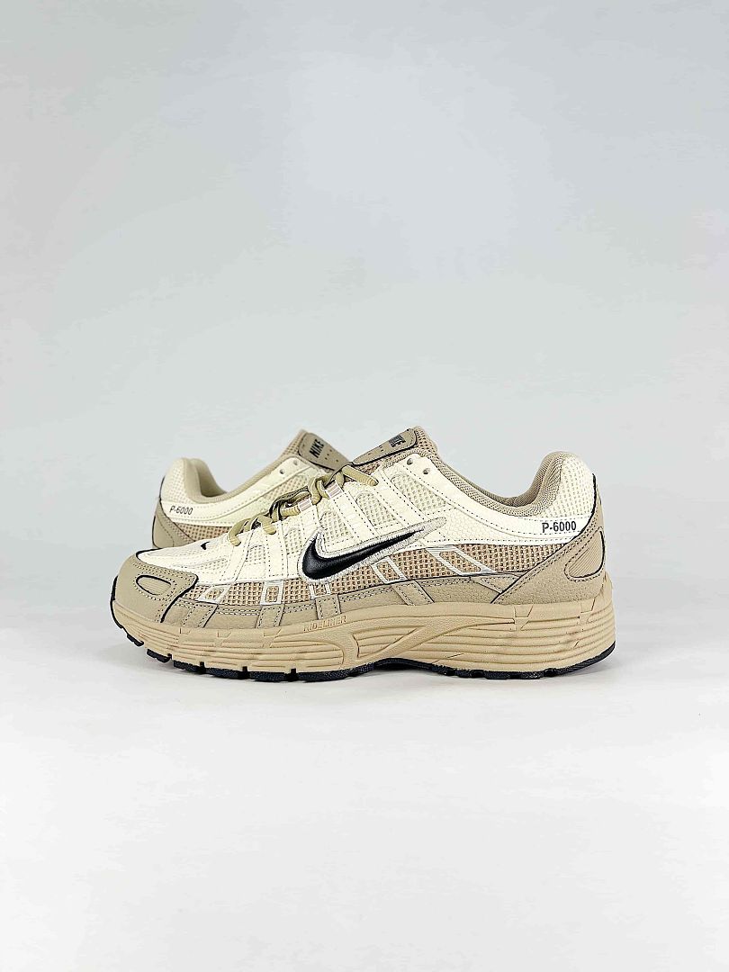 Nike P6000 IH8042100 Sail Beige Black Retro Running Inspired Lifestyle Sneakers