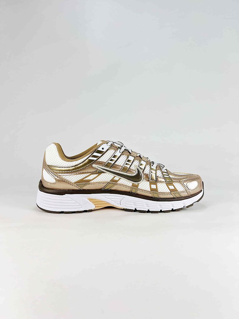 Nike P6000 IO3496104 White Gold Black Retro Running Inspired Lifestyle Sneakers