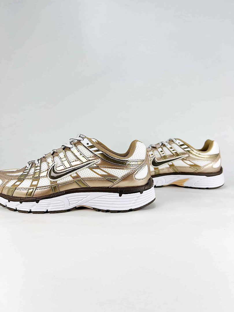 Nike P6000 IO3496104 White Gold Black Retro Running Inspired Lifestyle Sneakers