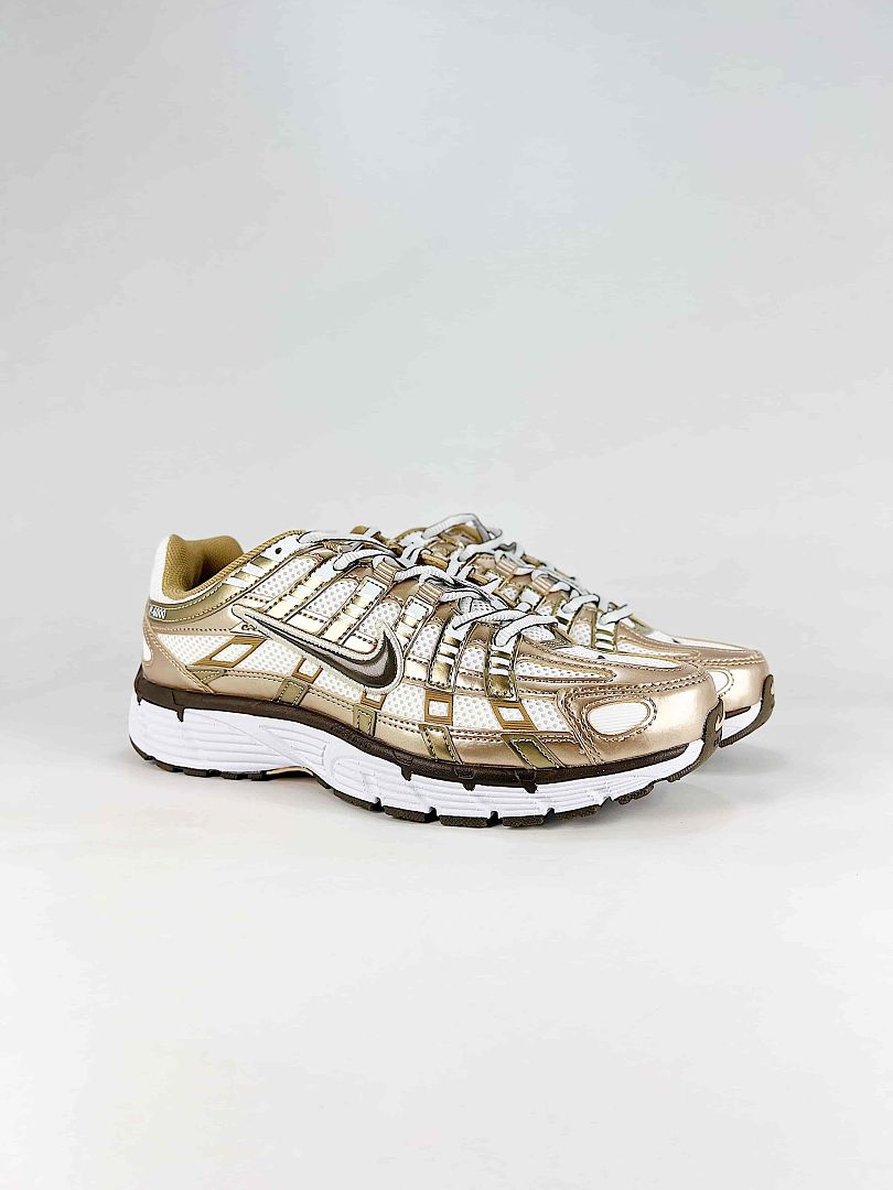 Nike P6000 IO3496104 White Gold Black Retro Running Inspired Lifestyle Sneakers