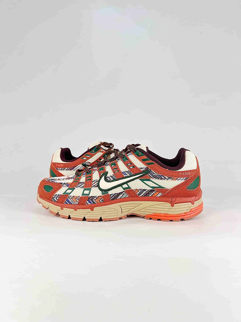 Nike P6000 IQ0598209 Orange Green Cream Black Retro Running Inspired Lifestyle Sneakers