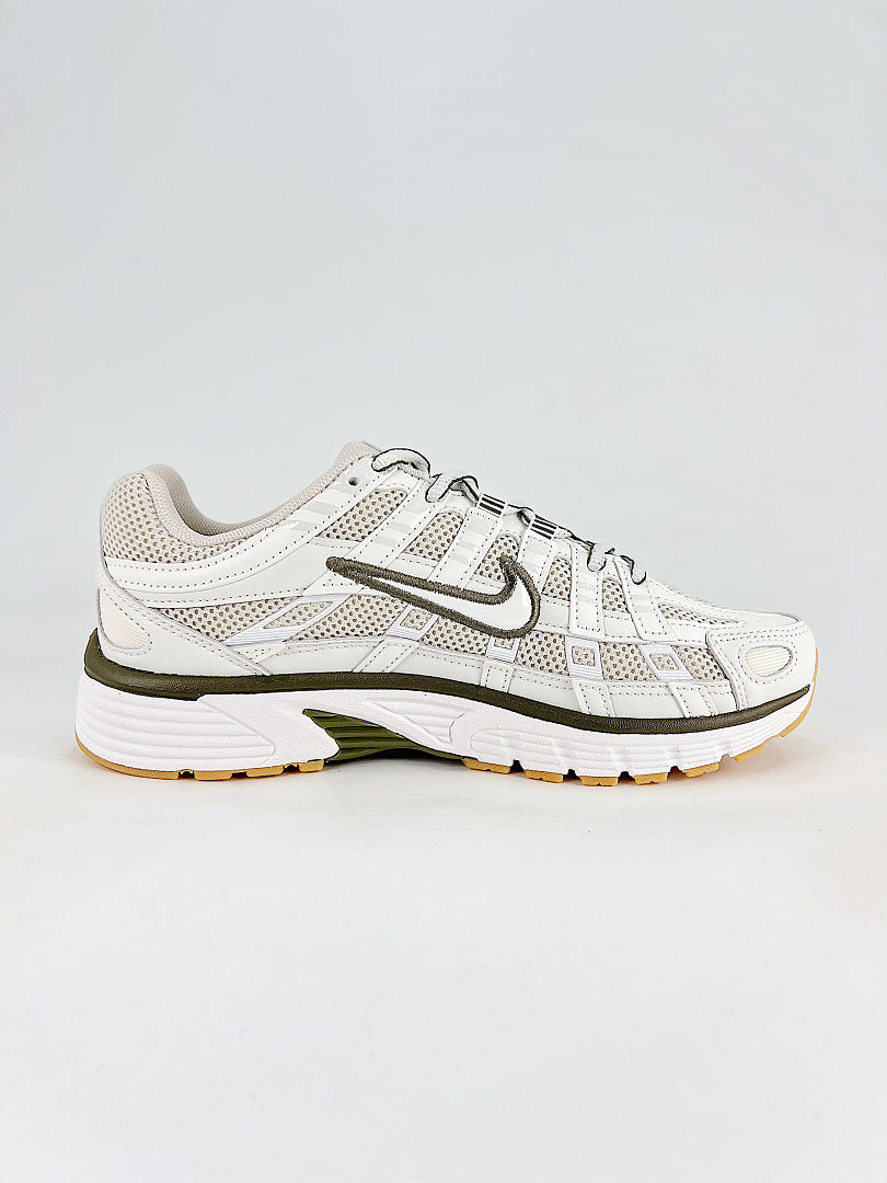 Nike P6000 IQ7600012 White Olive Black Retro Running Inspired Lifestyle Sneakers