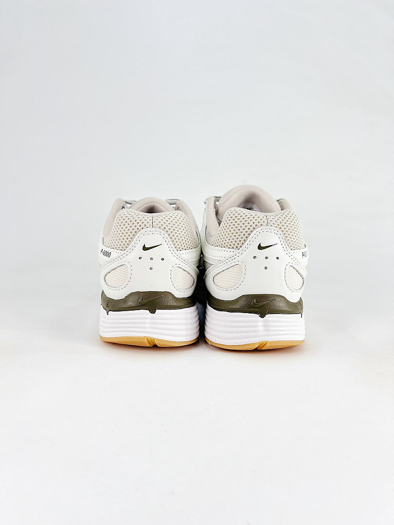 Nike P6000 IQ7600012 White Olive Black Retro Running Inspired Lifestyle Sneakers