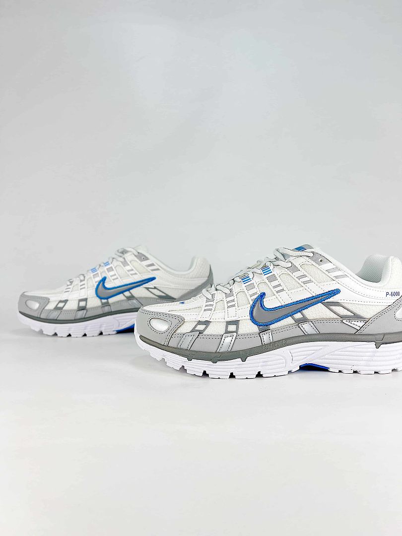 Nike P6000 IR1477121 White Grey Blue Retro Running Inspired Lifestyle Sneakers