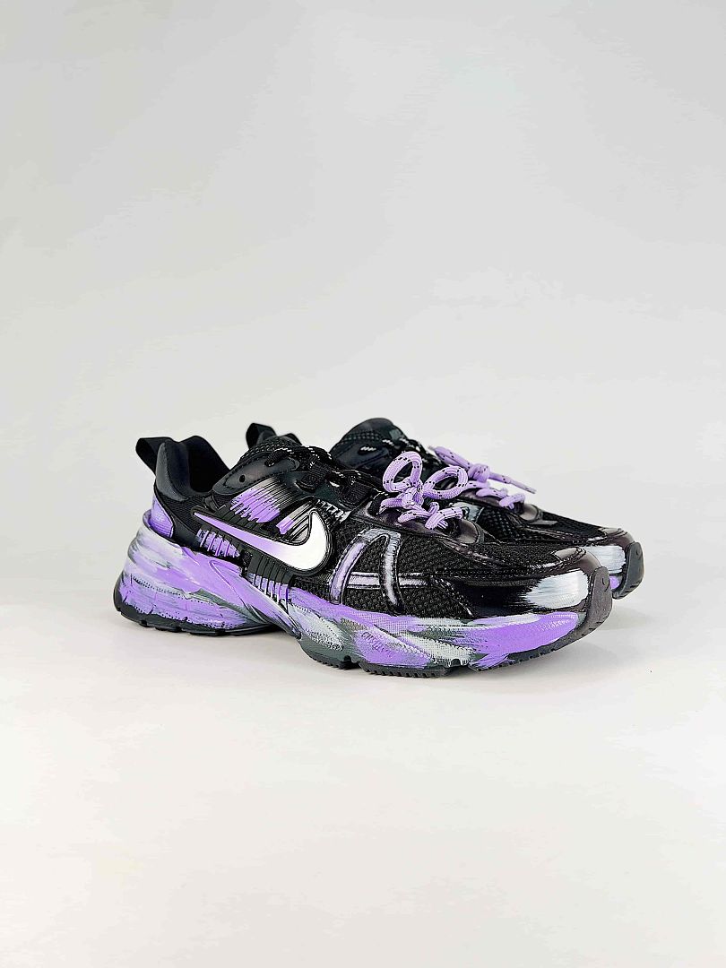 Nike V2K Run HJ4497-001 Black Purple Silver Retro Sneakers