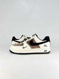 Stussy x Nike Air Force 1 Low Cream Brown Black Sneakers