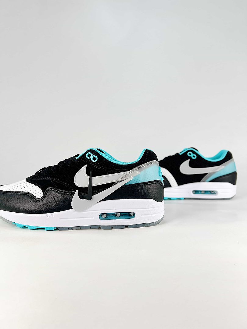 Nike Air Max 1 Black White Turquoise Air Cushion Sneakers
