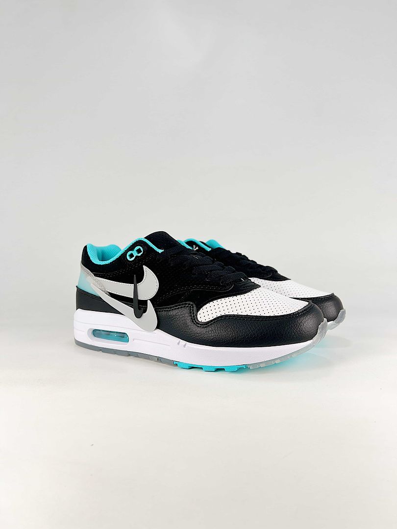 Nike Air Max 1 Black White Turquoise Air Cushion Sneakers
