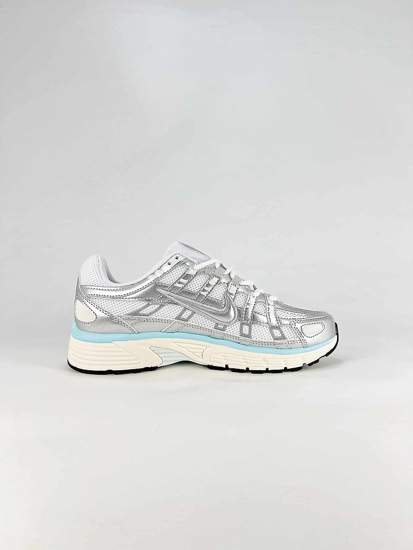 Nike P6000 BV1021010 White Light Grey Aqua Retro Running Inspired Lifestyle Sneakers