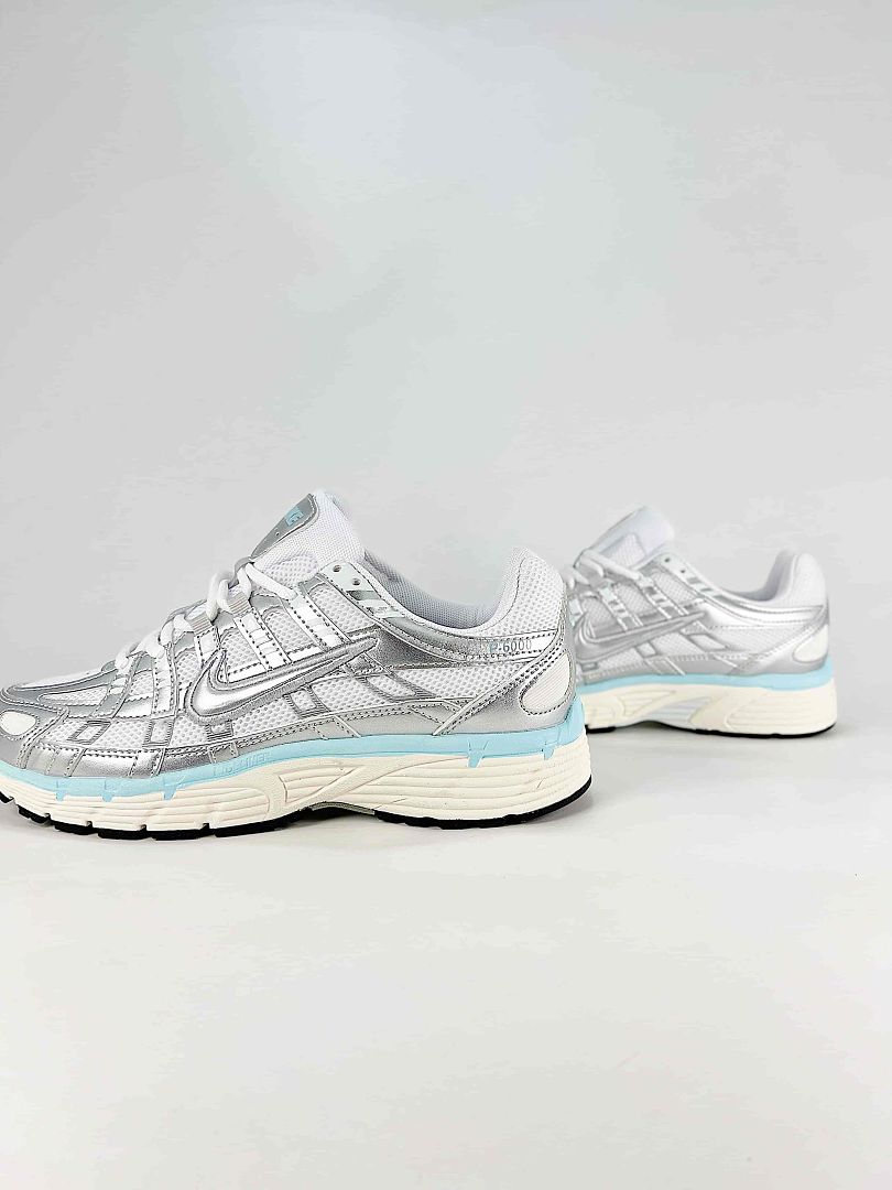 Nike P6000 BV1021010 White Light Grey Aqua Retro Running Inspired Lifestyle Sneakers