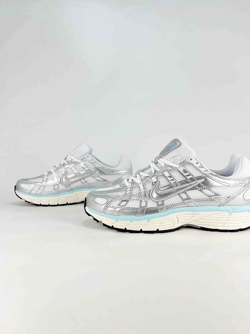 Nike P6000 BV1021010 White Light Grey Aqua Retro Running Inspired Lifestyle Sneakers