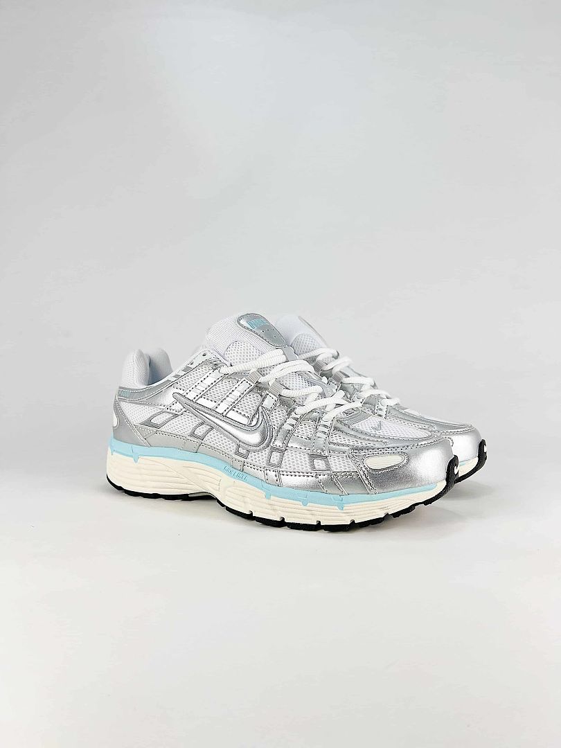 Nike P6000 BV1021010 White Light Grey Aqua Retro Running Inspired Lifestyle Sneakers