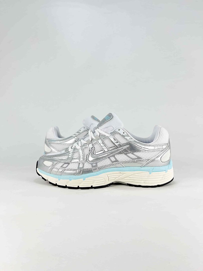 Nike P6000 BV1021010 White Light Grey Aqua Retro Running Inspired Lifestyle Sneakers